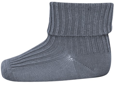 Wollsocke mit Umschlagbund aus Superwasch Soft Merino Wolle Artikel 589 in 4222 Stone Blue