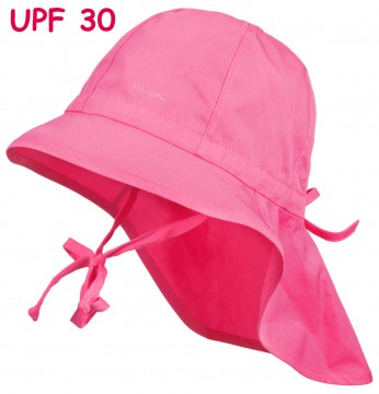 Sommermütze mit Schirm &amp; Nackenschutz z.binden, in Uni Pink UPF 30 von MAXIMO 427286