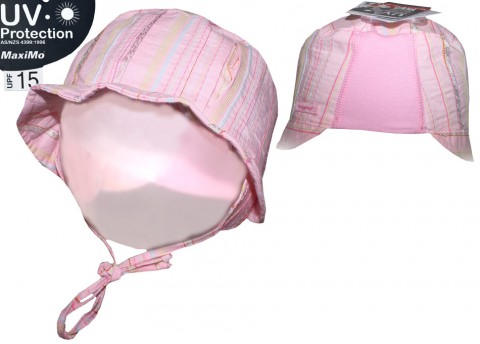 Baby Mütze, Sommermütze in Rosa zum binden, Mini Schirm mit UPF 15 von MAXIMO Modell 890200