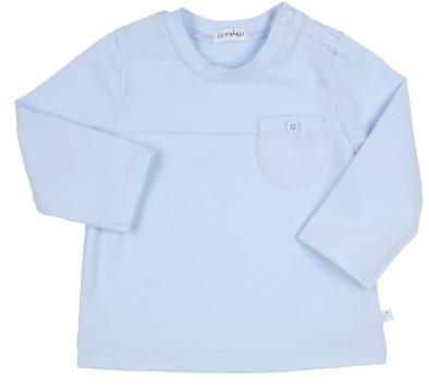 Schlichtes LA Shirt aus BIO BW Jersey in Hellblau / Babyblau mit Brusttasche von GYMP 2786
