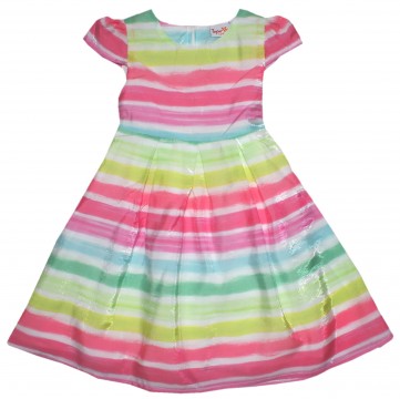 Weit schwingendes Sommerkleid mit zarten bunten Streifen von TOPO in Fashion 210643-404