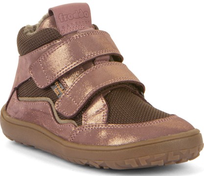 Halbhohe Barfußschuhe mit Schurwollfutter & TEX Membran von FRODDO in Rosegold Braun G3110266