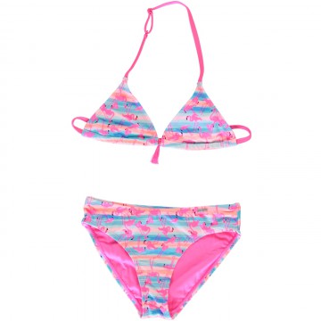 Frecher Bikini + Bikini Slip mit Flamingo Print bunt gestreift von CARS Jeans Modell SITA