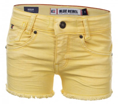 Hot Pants / Jeansshorts Super Stretch, Skinny Fitting von BLUE REBEL &quot;GOLD&quot; in Gelb 0142062
