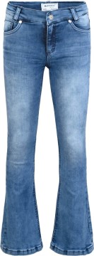Super Stretch Denim / Flared Jeans in gewaschenem Medium Blue von BLUE EFFECT 1272-9698