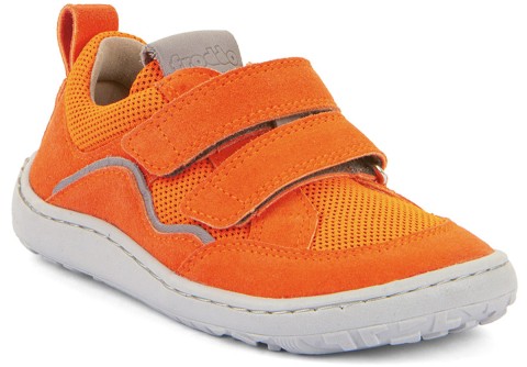 Barfußsneaker Leder + Meshbesatz Doppelklett * Froddo Barefoot * G3130271 in Neon Orange