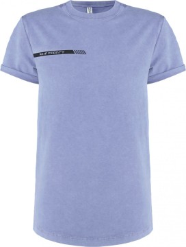 Long Fit T-Shirt in gedecktem Hellblau Used Waschung von BLUE EFFECT 6191
