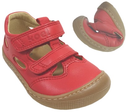 Halbsandalen / Barfußschuhe super flexibel, breitere Leiste DEEN Napa in ROT von KOEL 07M033.101