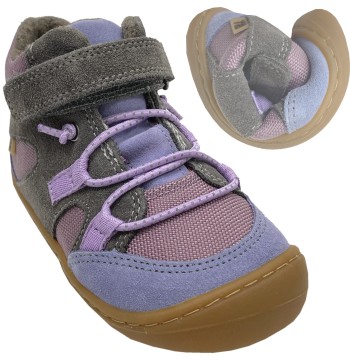 Barfußschuhe knöchelhoch * Beau * mit Wollfilz Futter + TEX in Lavendel Grau von KOEL 06T005.505