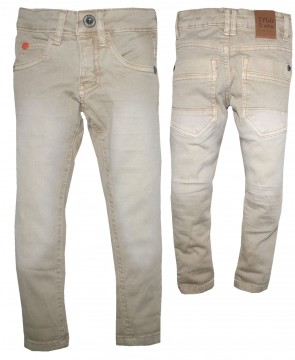Lässig coole Jeans in Beige mit Waschung, Skinny Fitting, Bundweite Normal v. TYGO &amp; VITO 6615-400
