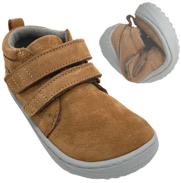 Sneaker aus Nubuk Leder in Cognac Braun Modell PLAY Kids Comfort Sohle von BeLENKA