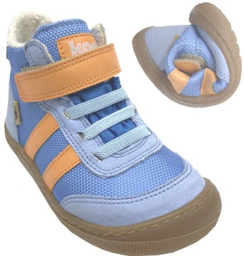 Barfußschuhe Knöchelhoch DANIEL Bambusfutter & TEX Membran in Aqua / Orange von KOEL