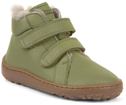Lammfell gefütterte Barfußschuhe /Winterschuhe Mid Top Nappaleder OLIV von Froddo G3110263