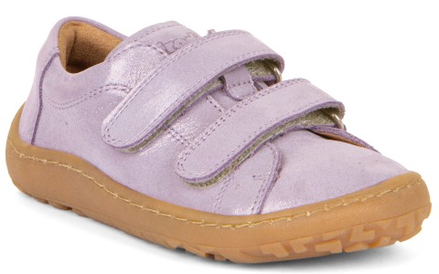 Barfußschuhe / Sneaker aus Leder mit Doppelklett in Lavendel Glitzer von FRODDO G3130240-12