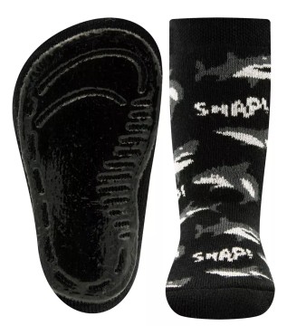 Stoppersocken aus BW Vollfrottee Softstep Sohle v. EWERS in SCHWARZ SHARKY 221256