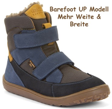 Winterstiefel Barefoot UP TEX von FRODDO Jeansblau Schurwollfutter, Doppelklett G3160252