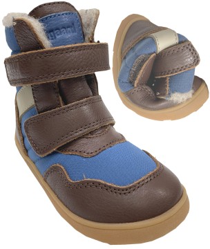 Winter Lederstiefel + Mesh + TEX Membran, Schafswollfutter in Blau / Braun von BISGAARD > Timo TEX <