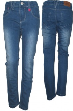 Girl Basic Jeans in Mittelblau Denim mit leichter Waschung SKINNY Schnitt JUBEL 0089