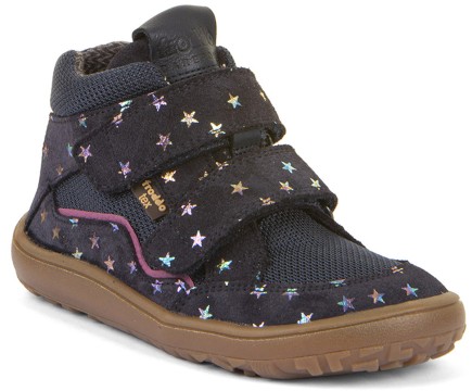 Halbhohe Barfußschuhe, Leder / Mesh +TEX, Textil Inlay in Navy Sterne von FRODDO G3110266