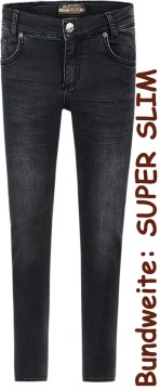 Ultra Stretch Jeans Slim Fitting, Bundweite: Super SLIM in Black Denim von BLUE EFFECT 2725-9670