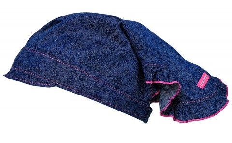 Leichtes Kopftuch aus weichem Dark Blue Denim mit elastischem Einsatz v. MAXIMO 030900
