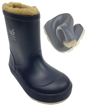Super leichte & flexible Barfußgummistiefel mit Warmfutter von IGOR aus Spanien Yogi in Navy