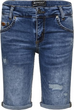 Super Stretch Bermuda Jeans Shorts, unterlegte Destroyed Stellen von BLUE EFFECT Boys 4838