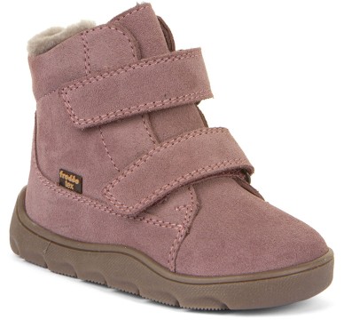 Winterstiefel aus Wildleder + TEX Membran &amp; Lammwolle, Barfußschuhe FRODDO Alt Rose G2110149