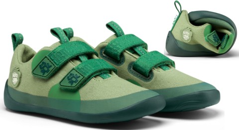 Super leichte &amp; flexible Sneaker, Barfußschuhe von AFFENZAHN Lucky Cotton Frosch in Grün