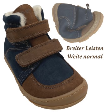 Barfußstiefel Hydro Leder + Schurwolle, Breiter Leisten Weite Normal KOEL Barefoot KASI Wool Navy