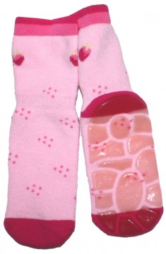 Stopper Socken, rutschfeste Silikon Sohle in Rosa/ Pink Erdbeere von MAXIMO 253776
