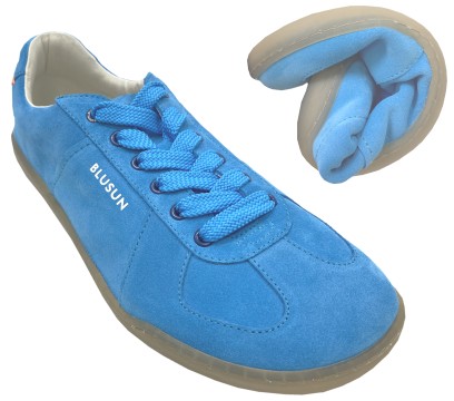 Lässiger Sneaker / Barfußschuhe in Sky Blue von BLUSUN aus Leder BLSN-200M