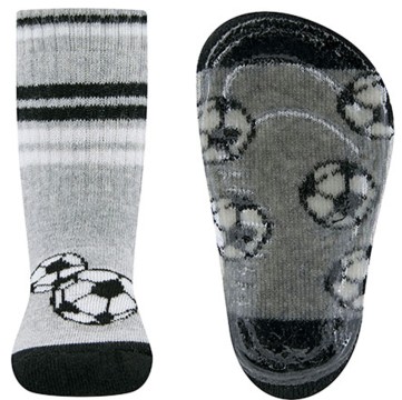 Stoppersocken aus BW Vollfrottee Softstep Sohle v. EWERS in Grau Motiv: Fußball 221337