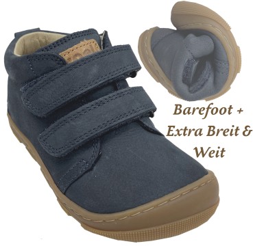 Mid Top Barfußschuhe *KARI Extra Wide* von KOEL mit Klett aus Hydro Leder in Blue 15W002.121