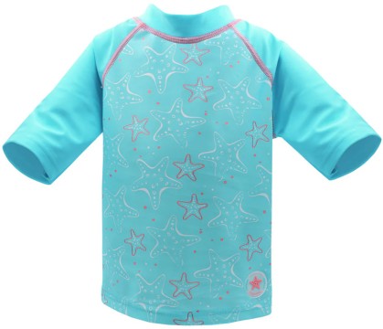 Badeshirt Kurzarm / UV Shirt UPF 50+ von MAXIMO in Türkis * Seesterne * 131776