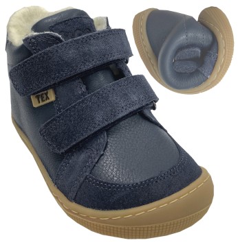 Schurwoll gefütterte Barfußschuhe mit TEX & Nappaleder in Navy DIMO > KOEL Barefoot 07T047.102