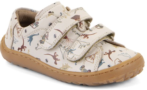 Leder Sneaker / Barfußsneaker Doppelklett * Beige Dino * von Froddo Barefoot G3130284