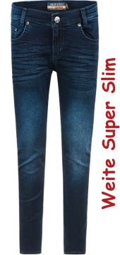 Ultra Stretch Jeans Slim Fitting, Bundweite: Super SLIM in Darkblue von BLUE EFFECT 2725 -9620