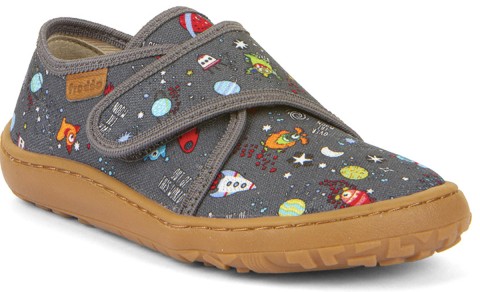 Canvas Barfußschuhe /Hausschuhe, softe, flexible Minimalsohle v. FRODDO Grau Weltall G1700421