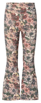 Leggings mit Schlag / Flared Fit bunte Tönen der Natur - mit Flower Muster Allover von NOPPIES 25714