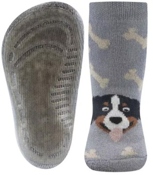 Stoppersocken aus BW Vollfrottee Softstep Sohle v. EWERS in Silber Grau HUND 221294