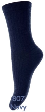 Dünne Wollsocke ~mittlere Höhe~ aus Superwasch Soft Merino Wolle Artikel 718 in 807 Navy