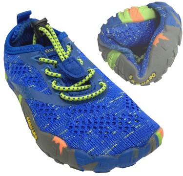 Leichte, flexible Barfußschuhe in BLAU aus Mesh + Elastikband v. Saguaro Kids Smart1 XZA025