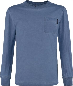 Lässiges LA Shirt in Denim Blue Uni mit Brusttasche, REG Fitting von BLUE EFFECT 6118