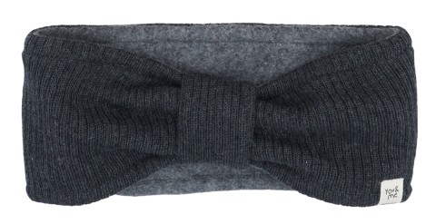 Stirnband aus GOTS BW Rippstrick 9 cm Breit mit Fleece Futter in Grau von MAXIMO 383100
