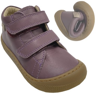 Halbschuhe / Barfußschuhe aus Nappaleder mit Doppelklett * AMUR * in Magnolia von NATURINO