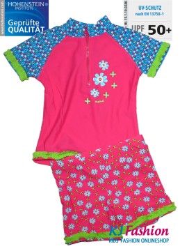 UV Schutz Zweiteiler Pink / Blau Flower von PLAYSHOES UV Schutz 50+ 460272