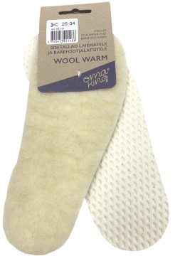 Einlegesohlen für Barfußschuhe von OMA King " Wool Warm " Naturwolle & Latexschicht zuschneidbar