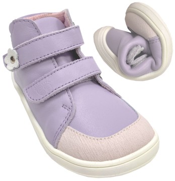 Leder Schuhe + TEX Membran / Barfußschuhe Mid Top Höhe v. BABY BARE Febo Fall Lila