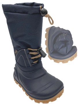Krempelbarer hoher Winterstiefel super leicht & warm LURCHI Barefoot in Navy * JOEL Barefoot *